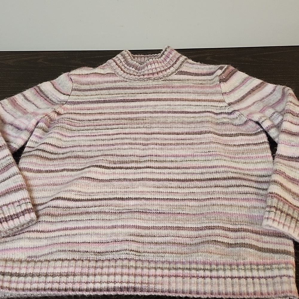Appleseed’s Wool Blend Pink Knit Sweater Sz Large Mock Neck